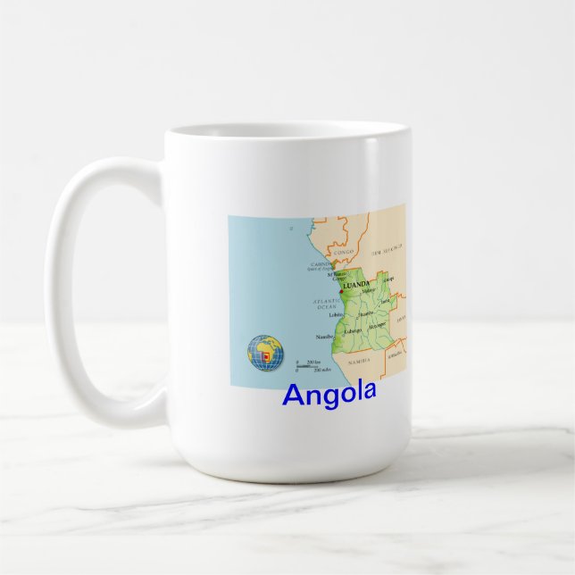 Angola map & flag coffee mug (Left)