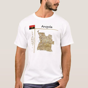 Angola Map + Flag + Title T-Shirt