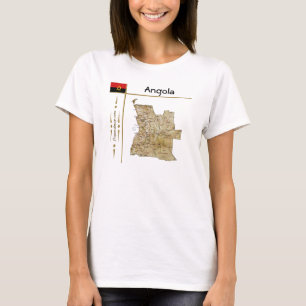 Angola Map + Flag + Title T-Shirt