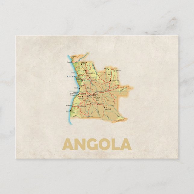 Angola map postcard (Front)