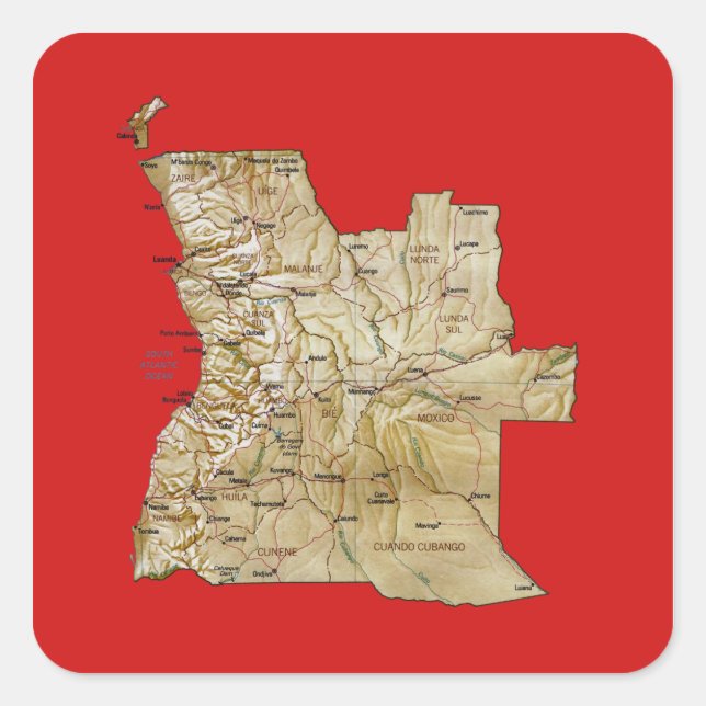 Angola Map Sticker (Front)