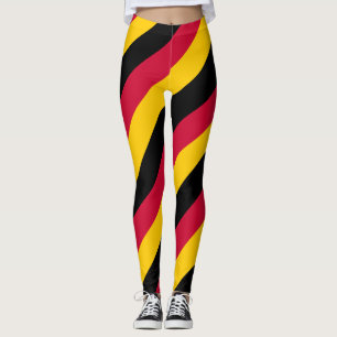 Angola National Flag Colours Diagonal Striped Leggings