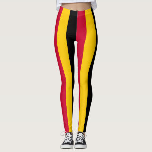 Angola National Flag Colours Vertical Striped Leggings