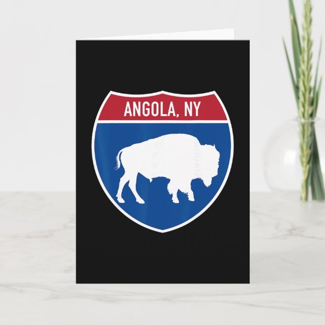 Angola New York Buffalo Ny Highway Interstate Sign Card (Front)