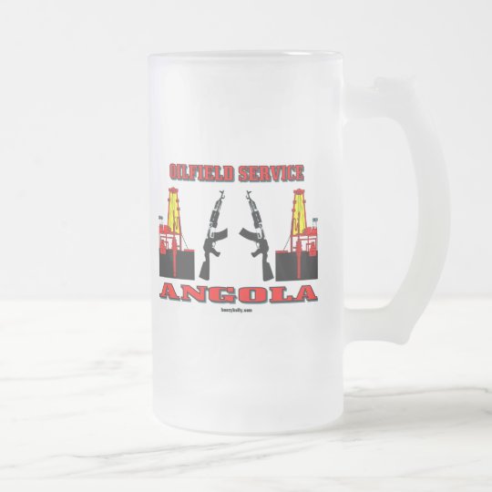 Angola Oil Field Service,Beer Glass,Oil,Cabinda Frosted Glass Beer Mug