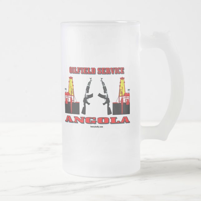 Angola Oil Field Service,Beer Glass,Oil,Cabinda Frosted Glass Beer Mug (Right)