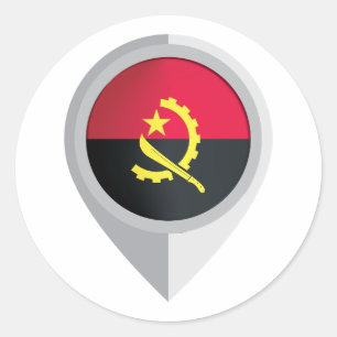 Angola Pin Location Flag Classic Round Sticker