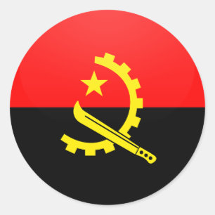 Angola quality Flag Circle Classic Round Sticker