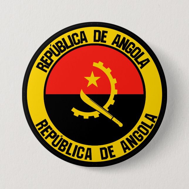 Angola Round Emblem 7.5 Cm Round Badge (Front)
