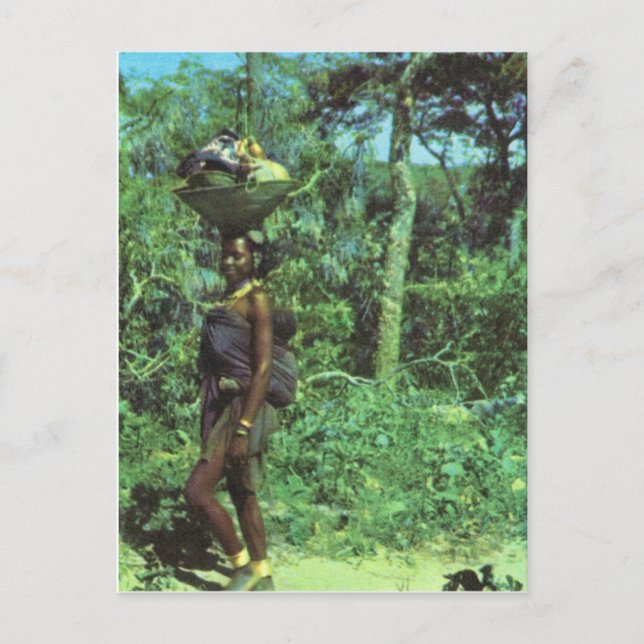 Angola, Woman returning from market Postcard (Front)