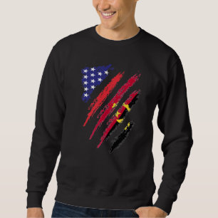 Angolan American Grown Flag USA Patriot Heritage M Sweatshirt
