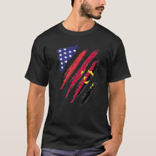 Angolan American Grown Flag USA Patriot Heritage M T-Shirt