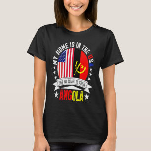 Angolan American Patriot Heart is from Angola Flag T-Shirt