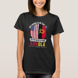 Angolan American Patriot Heart Is From Angola Grow T-Shirt