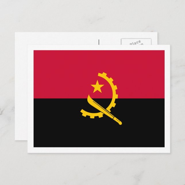 Angolan Flag, Flag of Angola Postcard (Front/Back)