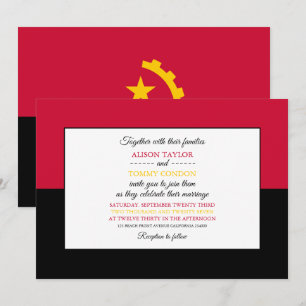 Angolan Flag, Flag of Angola Wedding Invitation