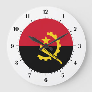Angolan flag large clock