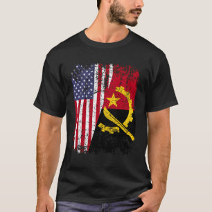 Angolan Roots Half American Flag Angola T-Shirt