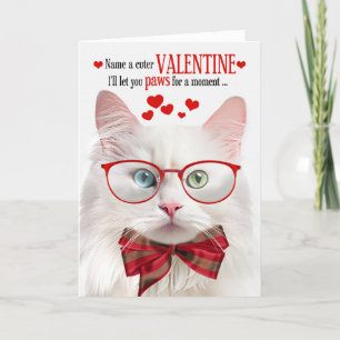 Angora Cat Lover Feline Humour Valentine's Day Holiday Card