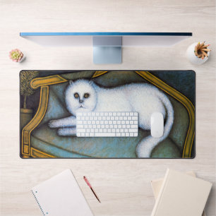 Angora cat, Morris Hirshfield Desk Mat