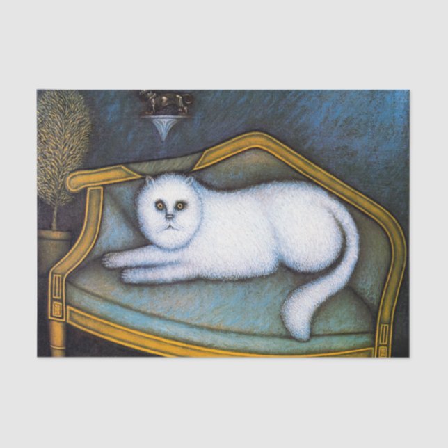 Angora cat, Morris Hirshfield Tissue Paper (Front)