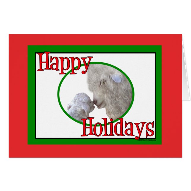 Angora Goat Mum and Baby Holiday Christmas (Front Horizontal)