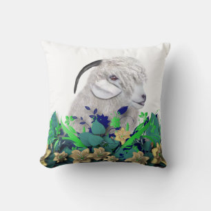 Angora Goat Painting Herd Name Goat Pillow