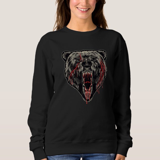 Angry Aggressive Bear   Sweatshirt (Front)
