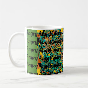 Angry angel and abstract art Helena Coffee Mug
