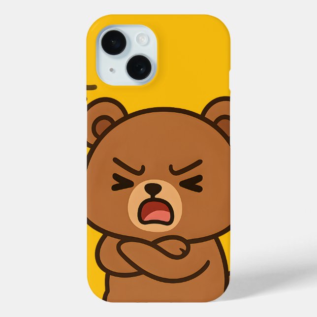 Angry Bear Cartoon – Fierce Animal Phone Case Desi (Back)