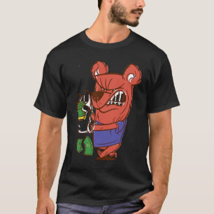 angry bear counting money T-Shirt