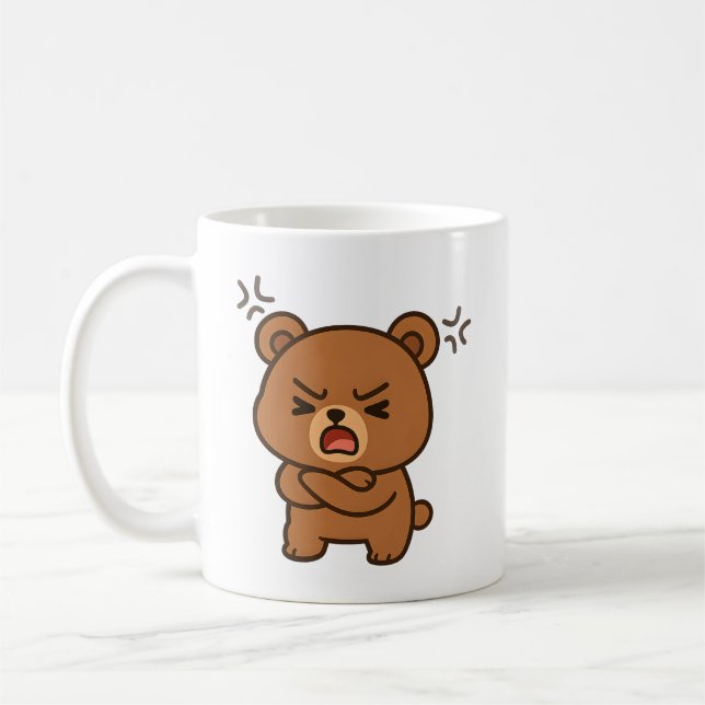 Angry Bear – Fierce Animal Coffee Mug / Tea Cup (Left)