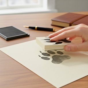 Angry Bear Paw Silhouette Rubber Stamp