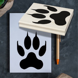 Angry Bear Paw Silhouette Rubber Stamp