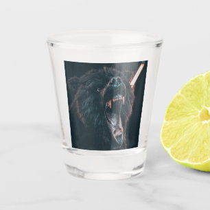 Angry Bear Teeth Black Bear Growl Shot Glass