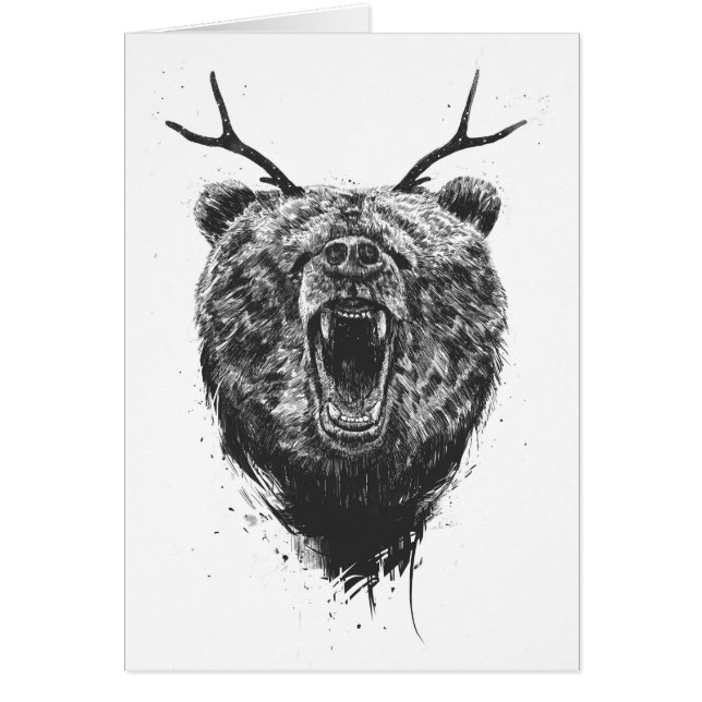 Angry bear with antlers (Front)