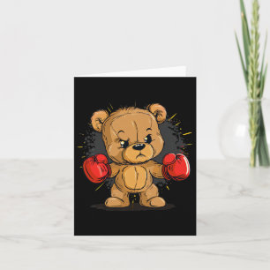 Angry Bear With Boxing Gloves For Boys And Girls Card