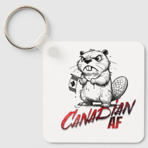Angry Beaver Canadian AF Key Ring