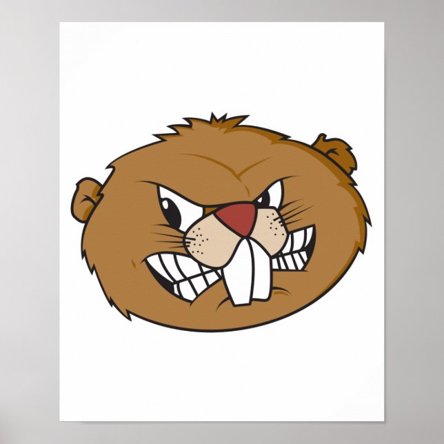 angry beaver face poster (Front)