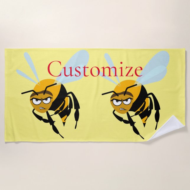 Angry Bee Thunder_Cove Beach Towel (Front)