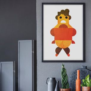 Angry big women canvas print
