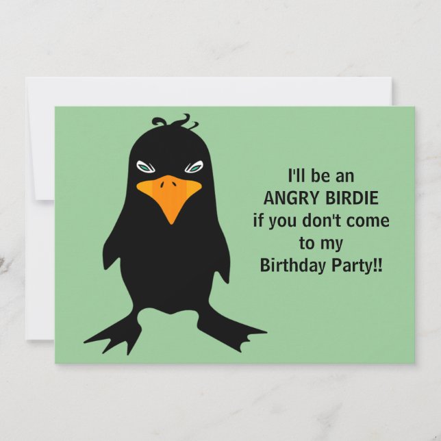 Angry Birdie Birthday Party Invitation (Front)