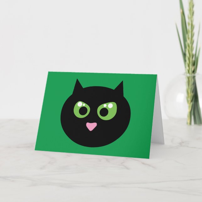 Angry Black Cat Card (Front)