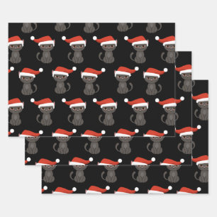 Angry Black Cat Funny Christmas Gifts Halloween Wrapping Paper Sheet