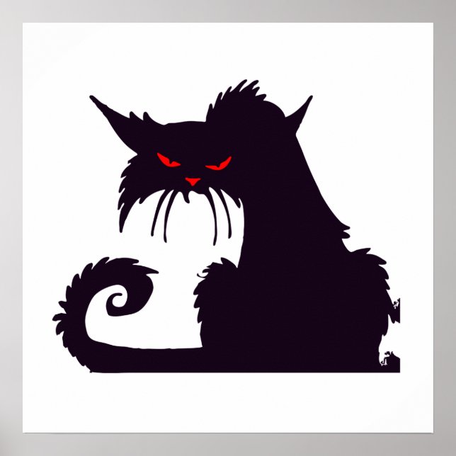 Angry Black Cat Poster (Front)