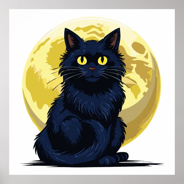 Angry black cat poster (Front)