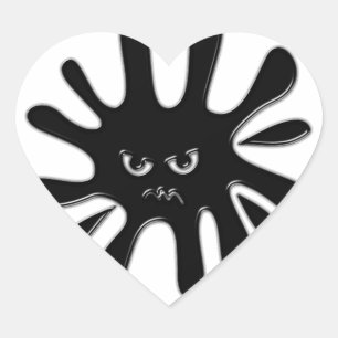 Angry Black Paint Splatter Heart Sticker