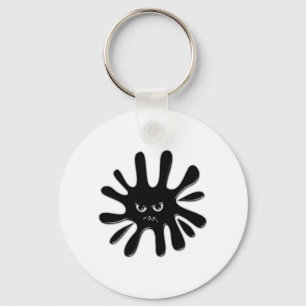 Angry Black Paint Splatter Key Ring