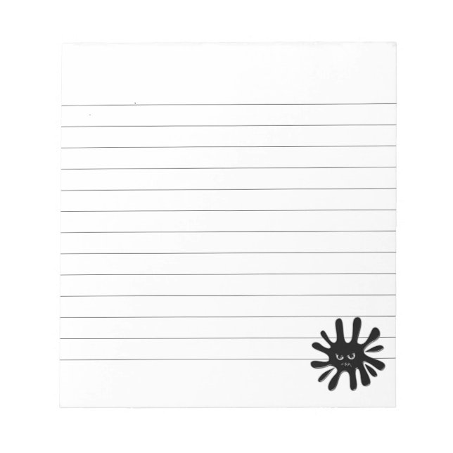 Angry Black Paint Splatter Lined Notepad (Front)