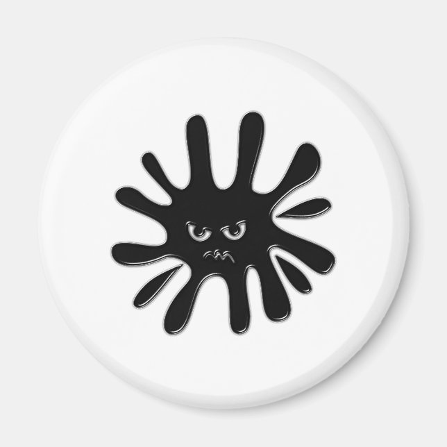 Angry Black Paint Splatter Magnet (Front)